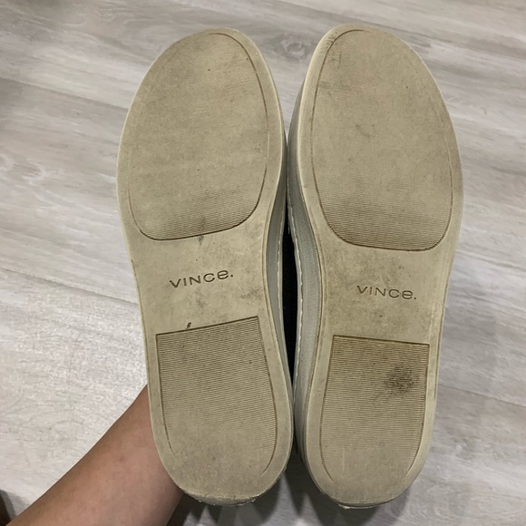 VINCE Warren Slip On Black Platform Sneakers Sz 8.5M - Picture 5 of 10